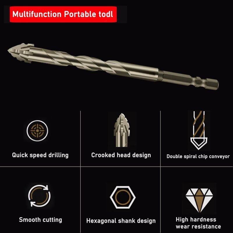 🔥Hot sale🔥- New Four-Flute Sawtooth Eccentric Drill Bit Set(1 Set 6 PCS)