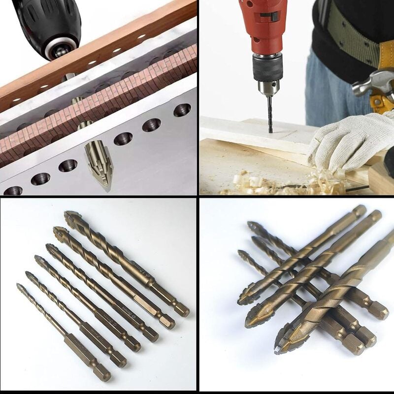 🔥Hot sale🔥- New Four-Flute Sawtooth Eccentric Drill Bit Set(1 Set 6 PCS)