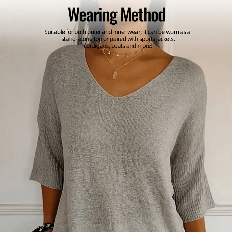 š„Hot saleš„- Spring Sale 49% OFF - Solid V-neck knitted top