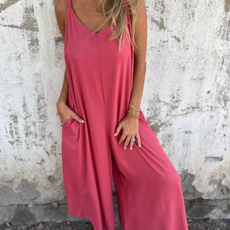 š„Hot saleš„- Casual Women's Jumpsuit with Pockets and Adjustable Straps