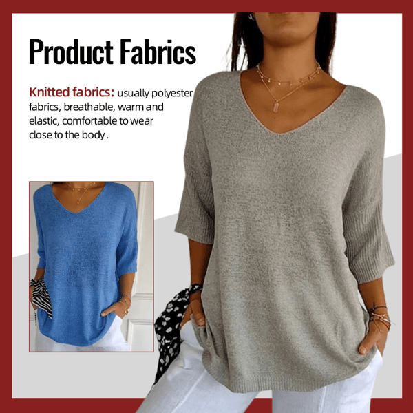 š„Hot saleš„- Spring Sale 49% OFF - Solid V-neck knitted top
