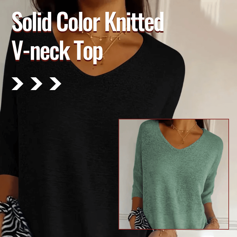 š„Hot saleš„- Spring Sale 49% OFF - Solid V-neck knitted top