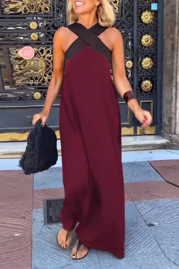 Needtoknit - Women's cross backless sleeveless dress