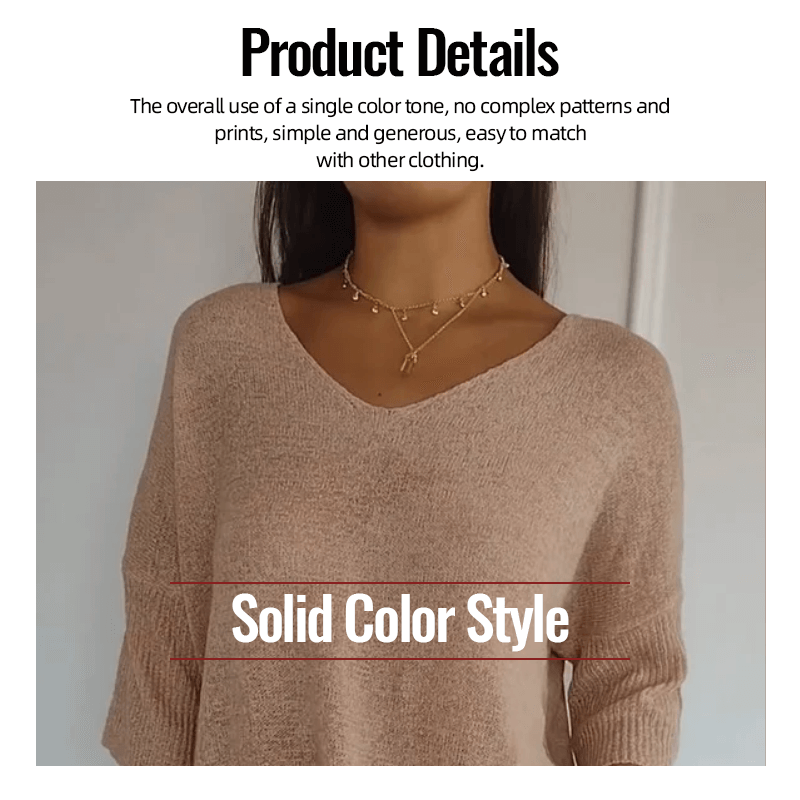 š„Hot saleš„- Spring Sale 49% OFF - Solid V-neck knitted top