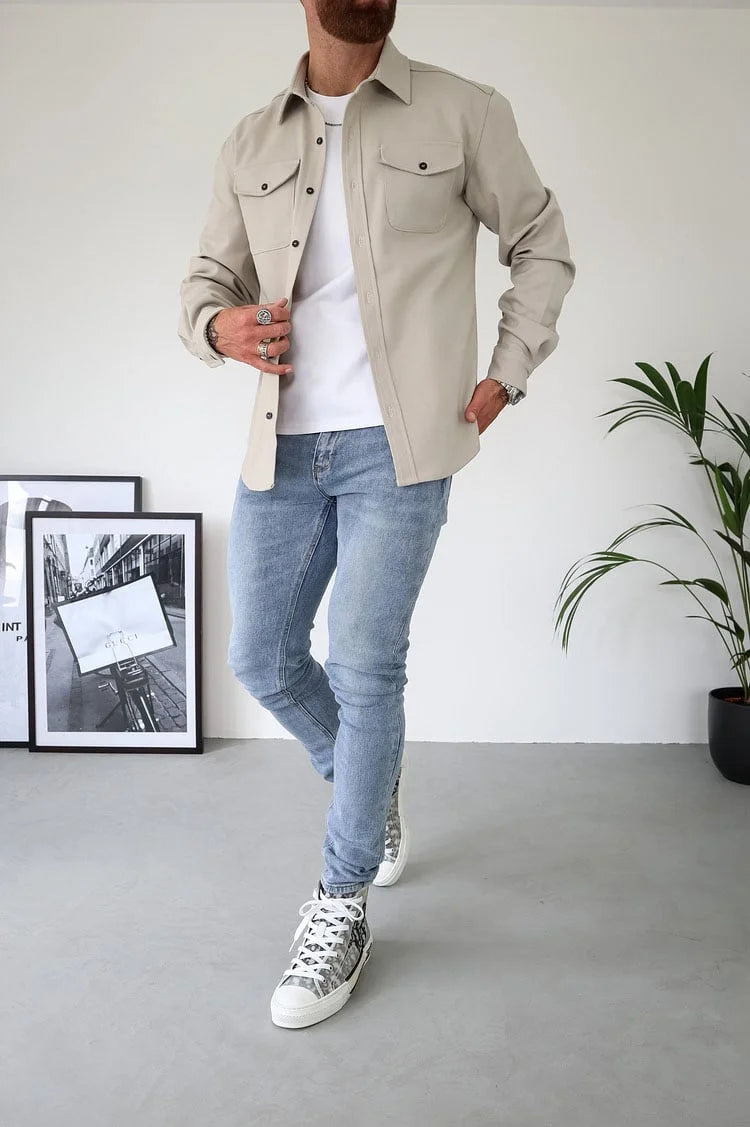 🔥Hot sale🔥- Button Down Shirt Jacket