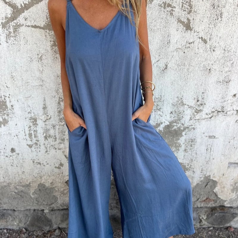 š„Hot saleš„- Casual Women's Jumpsuit with Pockets and Adjustable Straps