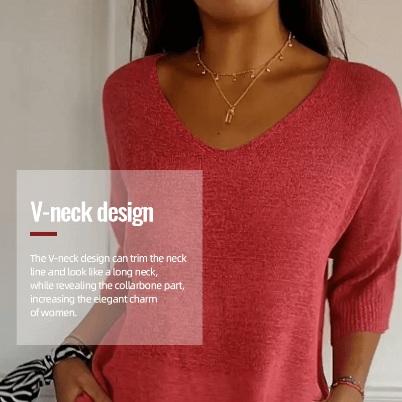 š„Hot saleš„- Spring Sale 49% OFF - Solid V-neck knitted top
