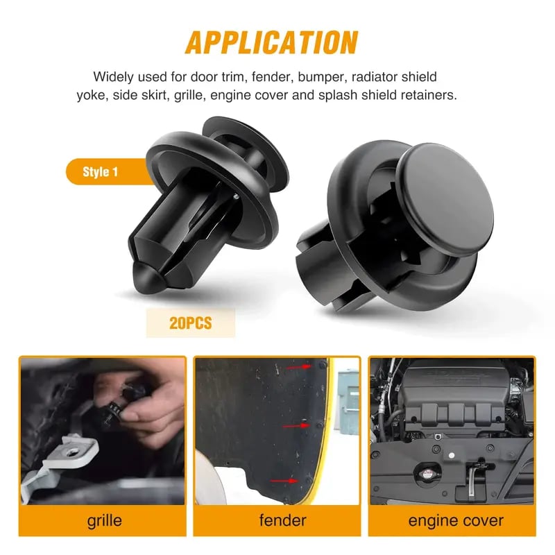 š„Hot saleš„-š§100 PCS Car Clip Retainer Auto Fasteners Push Trim Bumper Plastic Rivets Clips Kit
