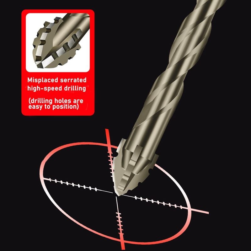 🔥Hot sale🔥- New Four-Flute Sawtooth Eccentric Drill Bit Set(1 Set 6 PCS)