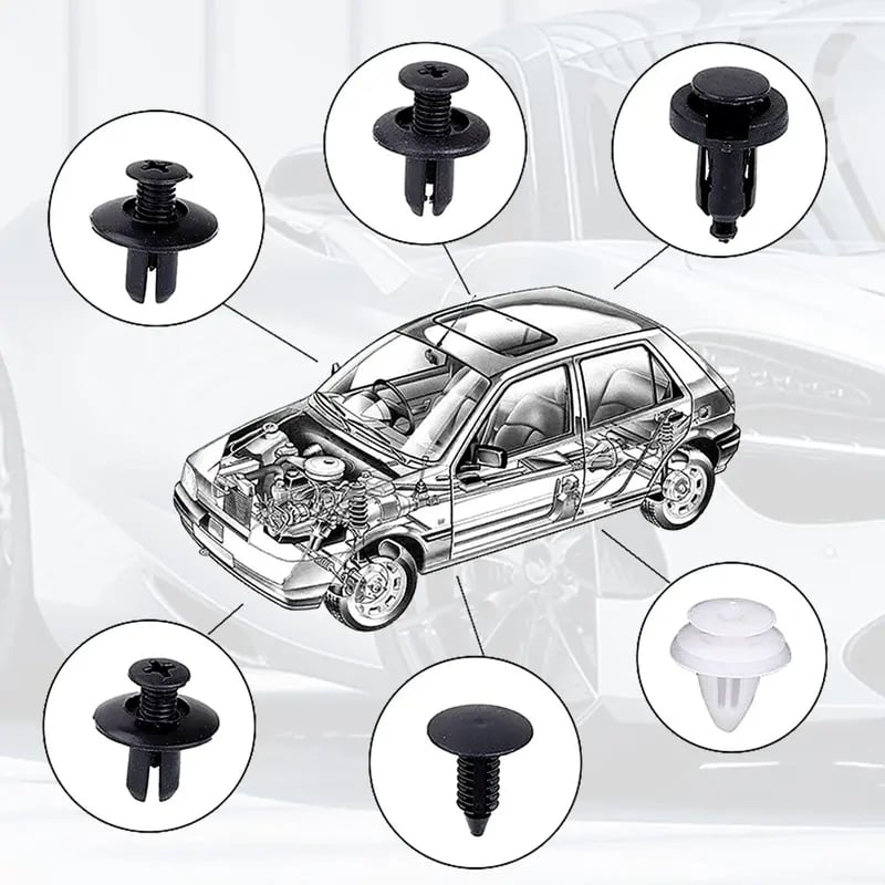 š„Hot saleš„-š§100 PCS Car Clip Retainer Auto Fasteners Push Trim Bumper Plastic Rivets Clips Kit