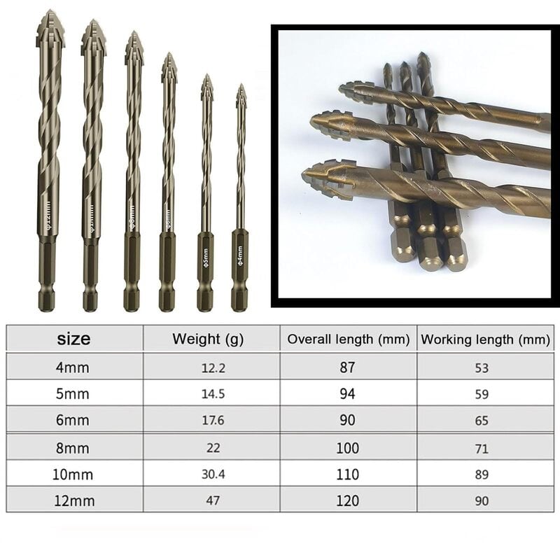 🔥Hot sale🔥- New Four-Flute Sawtooth Eccentric Drill Bit Set(1 Set 6 PCS)