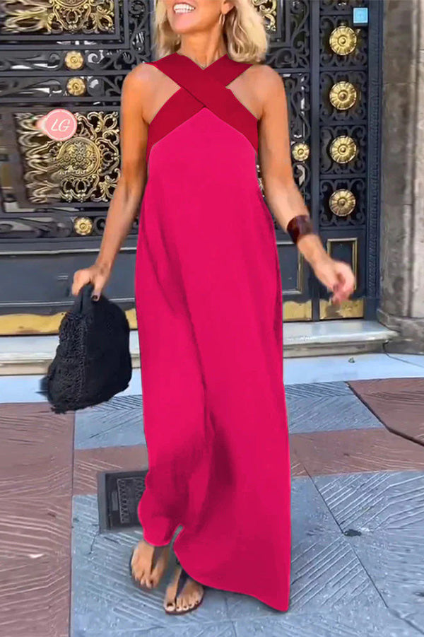 Needtoknit - Women's cross backless sleeveless dress