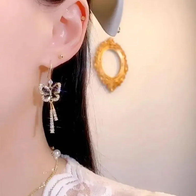 Needtoknit - Limited time offer🔥Crystal Butterfly Tassel Earrings