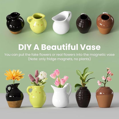 🔥Hot sale🔥- Cute Plant Ceramic Vase Fridge Magnets