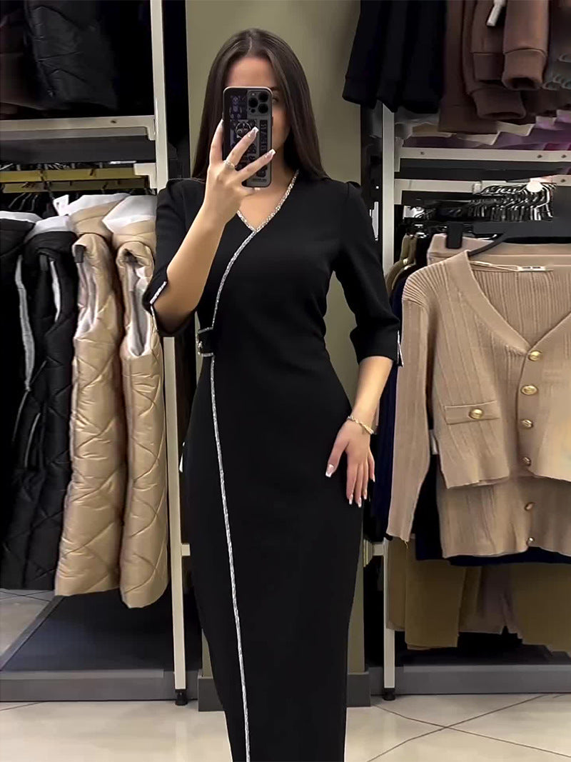 Needtoknit - Limited time offer🔥V-neck Slim Fit Temperament  Dress