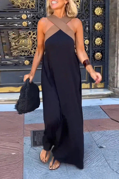 Needtoknit - Women's cross backless sleeveless dress
