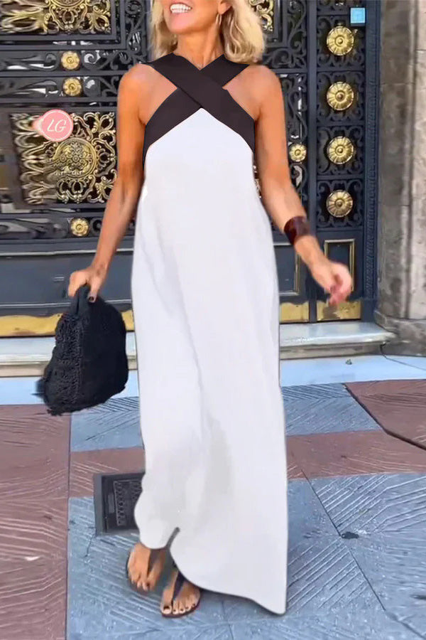 Needtoknit - Women's cross backless sleeveless dress