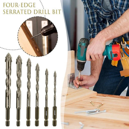 🔥Hot sale🔥- New Four-Flute Sawtooth Eccentric Drill Bit Set(1 Set 6 PCS)