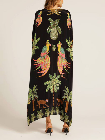 🔥Hot sale🔥- V-neck Printed Loose Fashion Dress