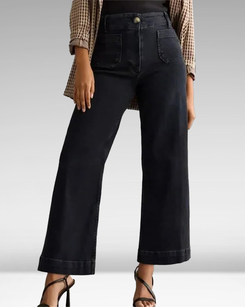 Needtoknit - Limited time offer🔥Cropped Wide-Leg Patch Pocket Jeans