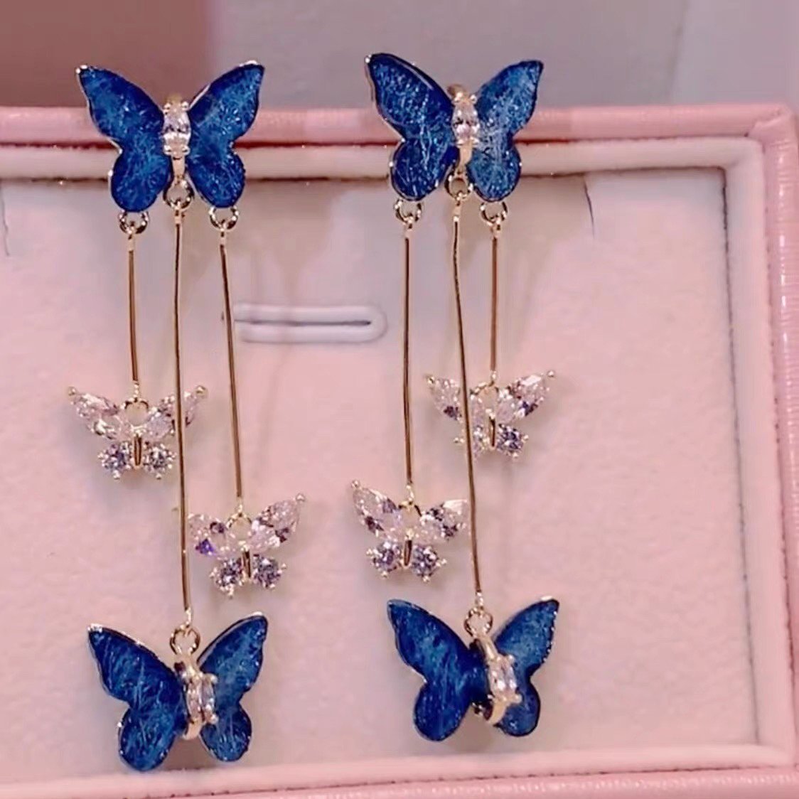 Needtoknit - Limited time offer🔥Crystal Butterfly Tassel Earrings