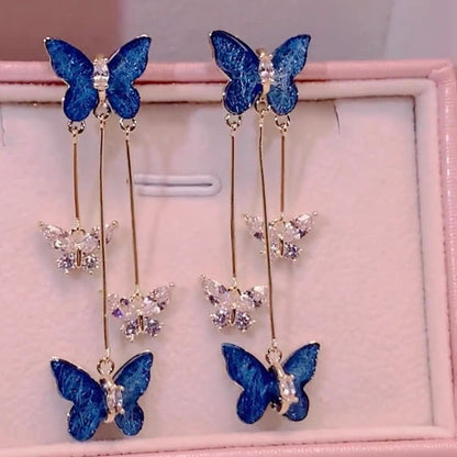 Needtoknit - Limited time offer🔥Crystal Butterfly Tassel Earrings