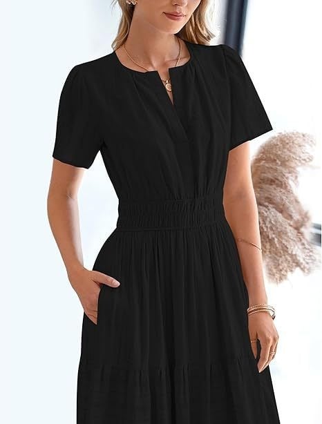 Needtoknit - Limited time offer🔥Women's Casual Spring Short Sleeve V Neck Maxi Dress