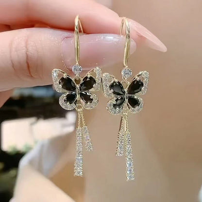 Needtoknit - Limited time offer🔥Crystal Butterfly Tassel Earrings