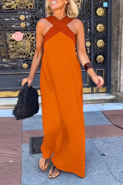 Needtoknit - Women's cross backless sleeveless dress