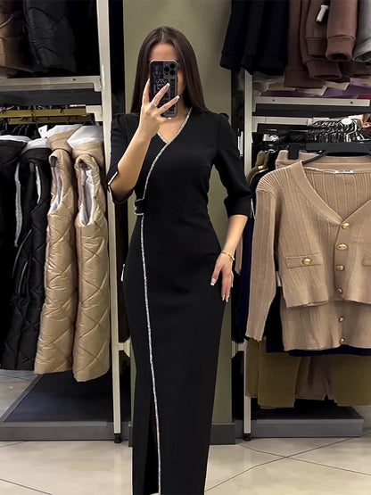 Needtoknit - Limited time offer🔥V-neck Slim Fit Temperament  Dress