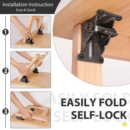 🔥Hot sale🔥- Heavy-Duty Folding Table Leg Brackets with Self-Locking Hinges