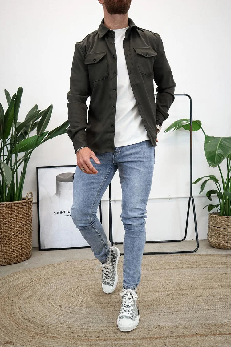 🔥Hot sale🔥- Button Down Shirt Jacket