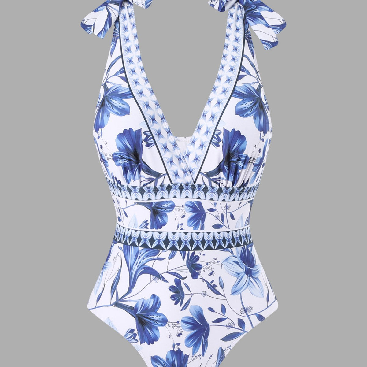 Needtoknit🔥Hot sale🔥 - blue and white porcelain swimsuit wrap skirt suits