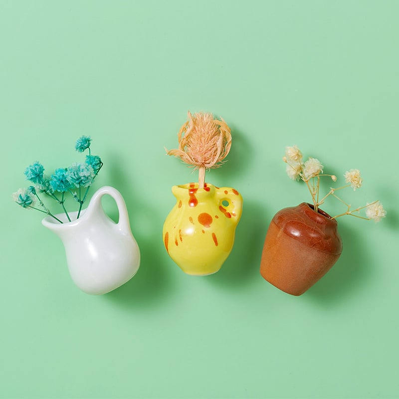 🔥Hot sale🔥- Cute Plant Ceramic Vase Fridge Magnets