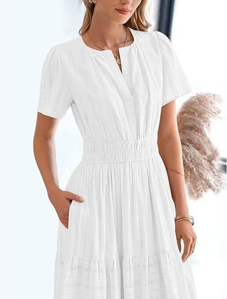 Needtoknit - Limited time offer🔥Women's Casual Spring Short Sleeve V Neck Maxi Dress