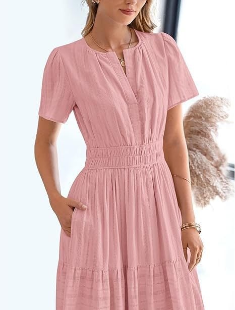Needtoknit - Limited time offer🔥Women's Casual Spring Short Sleeve V Neck Maxi Dress