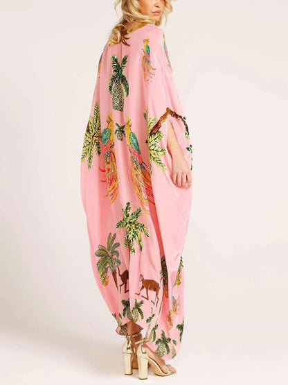 🔥Hot sale🔥- V-neck Printed Loose Fashion Dress