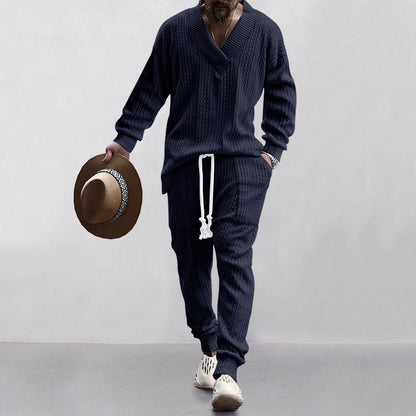🔥Hot sale🔥- Men's 2-Piece V-Neck Baggy Sweatshirt & Joggers Set