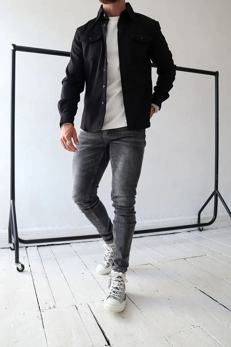 🔥Hot sale🔥- Button Down Shirt Jacket