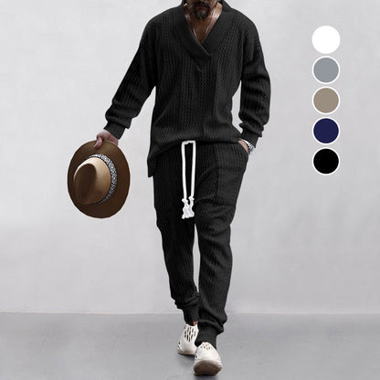 🔥Hot sale🔥- Men's 2-Piece V-Neck Baggy Sweatshirt & Joggers Set
