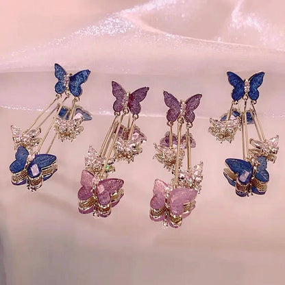 Needtoknit - Limited time offer🔥Crystal Butterfly Tassel Earrings