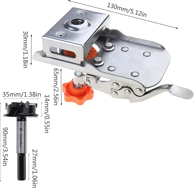 Needtoknit - Limited time offer🔥Woodworking 35mm Hinge Boring Jig Hole Opener Kit