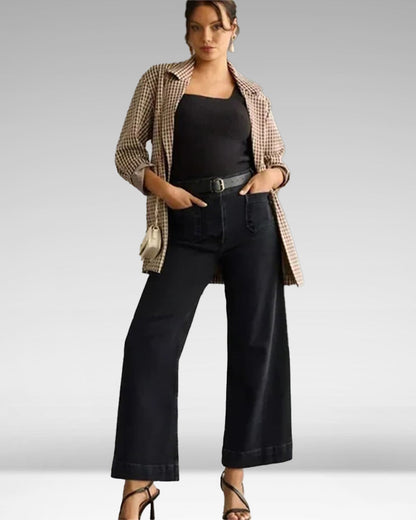 Needtoknit - Limited time offer🔥Cropped Wide-Leg Patch Pocket Jeans