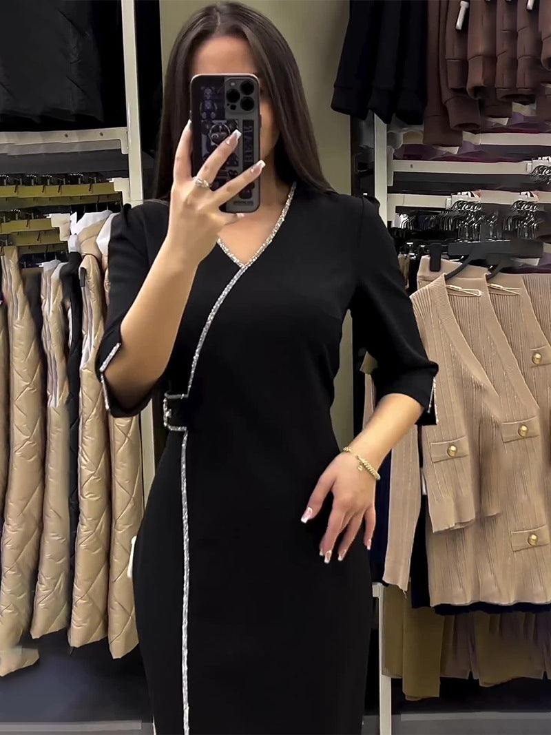 Needtoknit - Limited time offer🔥V-neck Slim Fit Temperament  Dress