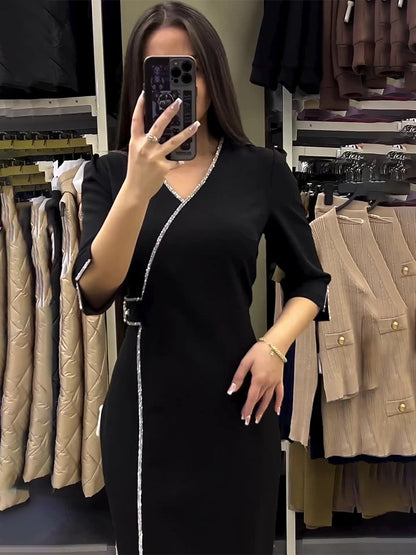 Needtoknit - Limited time offer🔥V-neck Slim Fit Temperament  Dress